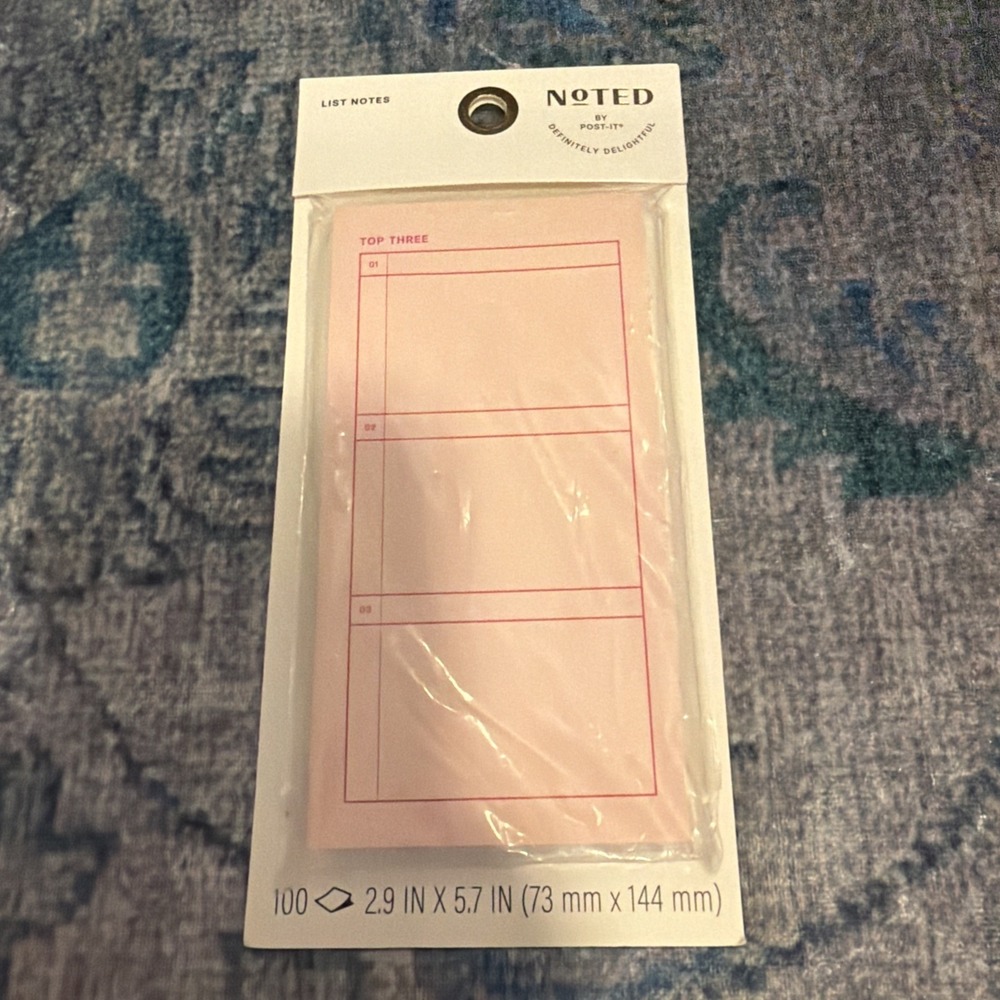 NOTED By Post It LIST Notes Top 3 Pack of 1